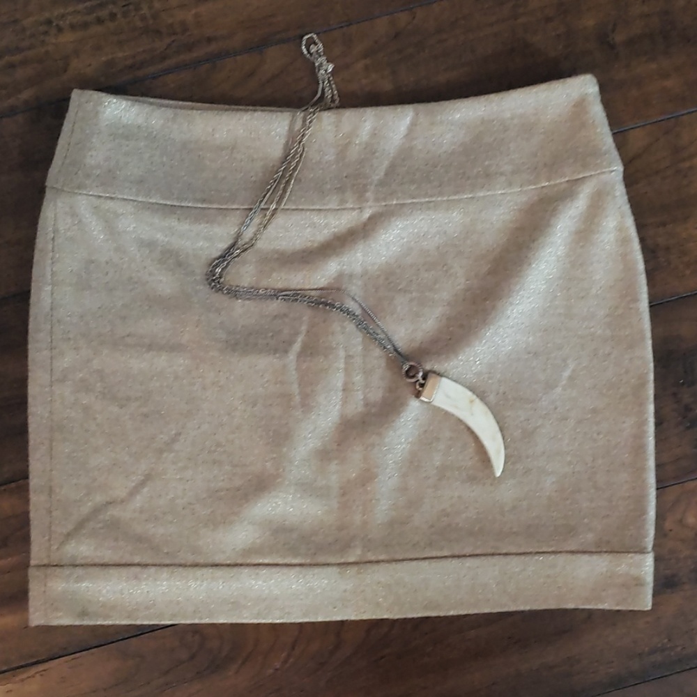 Diane Von Furstenberg tan/gold mini skirt